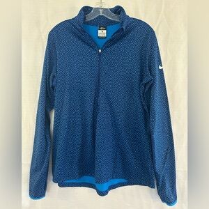 Nike Pro women’s DRI FIT Blue Dotted Dri-FIT Pullover, size XL
